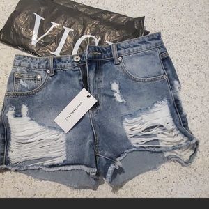 Vici Dance & Marvel High Rise Denim Shorts.